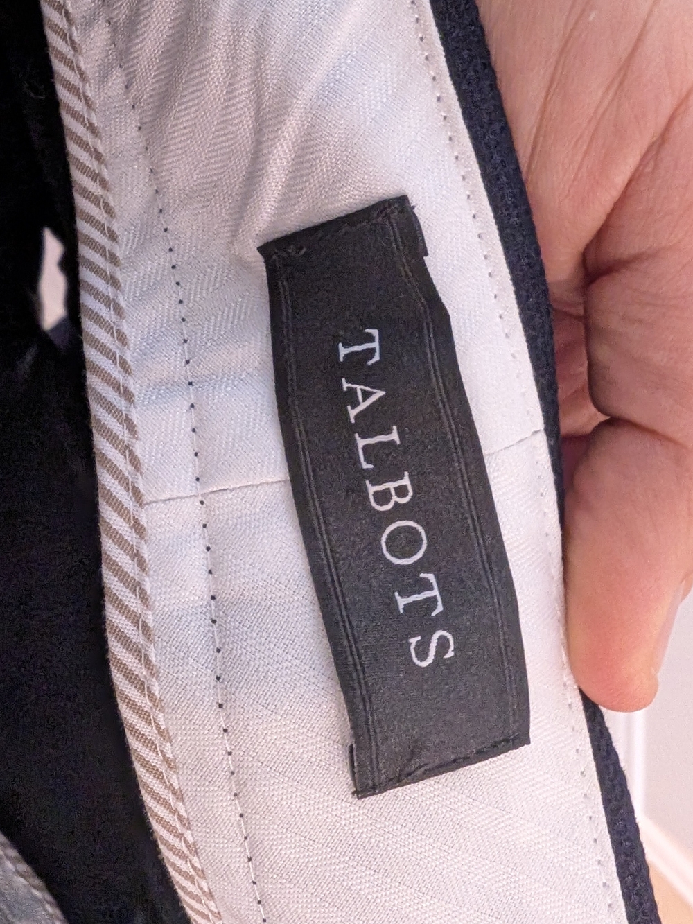 Talbots Navy Cropped Straight-Leg Pants with Scalloped Hem - Picture 6 of 8
